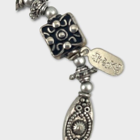 Treska Antiqued Silver Tone Bracelet Signed - Picture 4 of 10